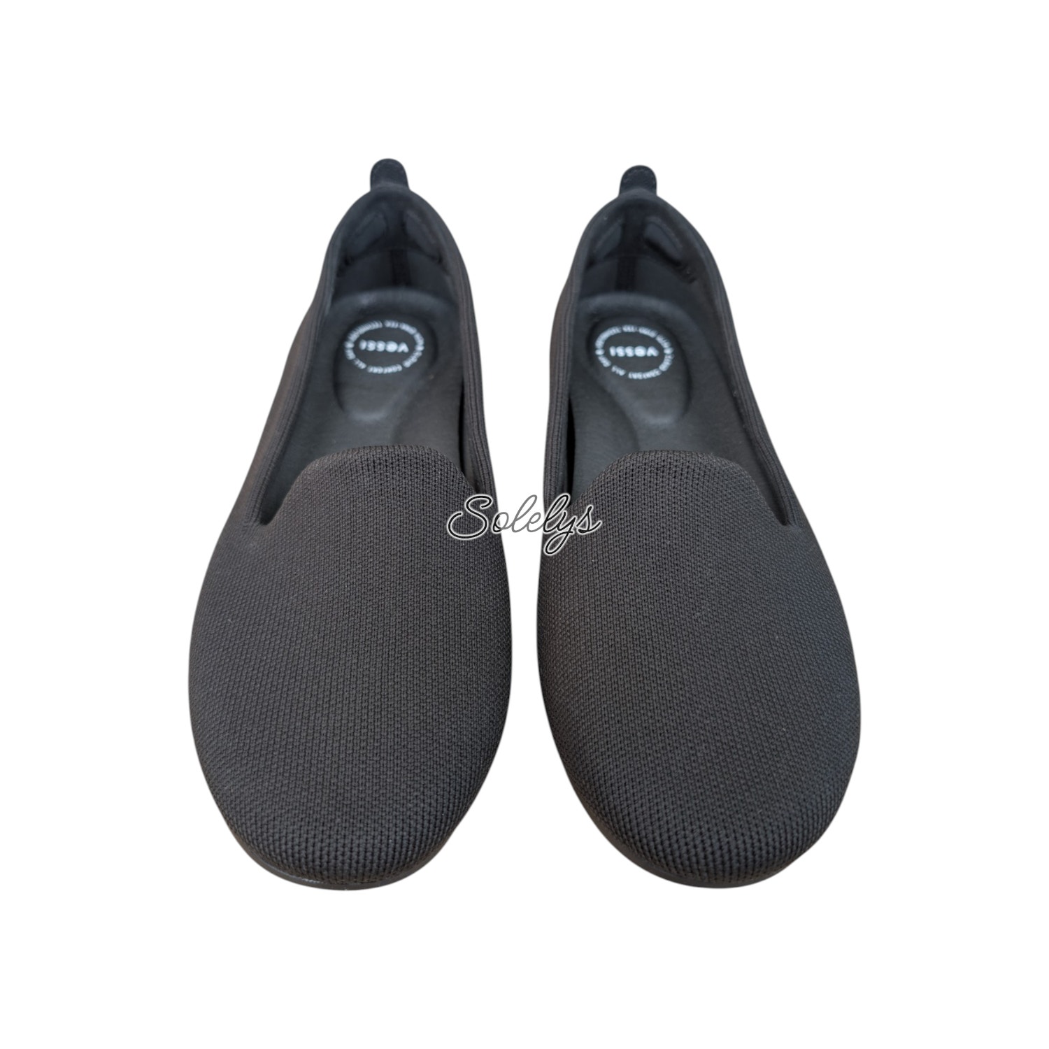 Vessi Market Flat Waterproof Dyma-Tex Knit Casual Shoe Black Womens 6